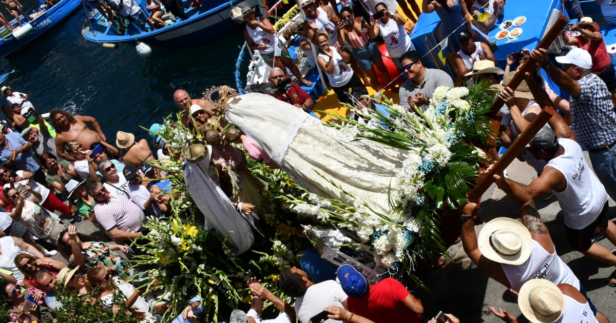 La Virgen del Carmen de Arguineguín acude al encuentro de su homóloga en Playa de Mogán