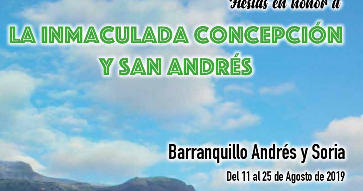 Las Fiestas en honor a la  Inmaculada Concepción y San Andrés serán del 11 al 25 de agosto