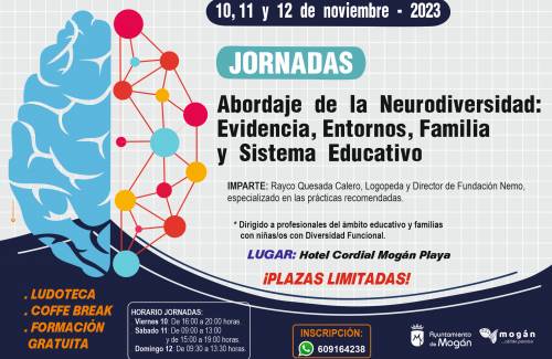 El Ayuntamiento organiza del 10 al 12 de noviembre unas jornadas sobre  el abordaje de la neurodiversidad